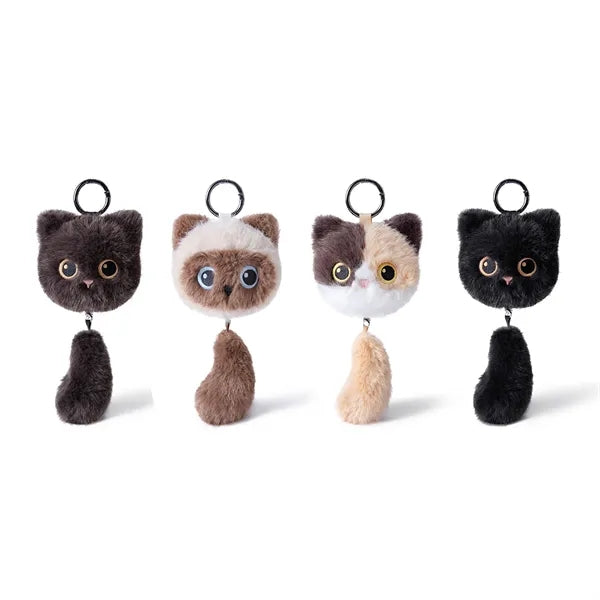 6-Inch Plush Feline Keychain Pendant
