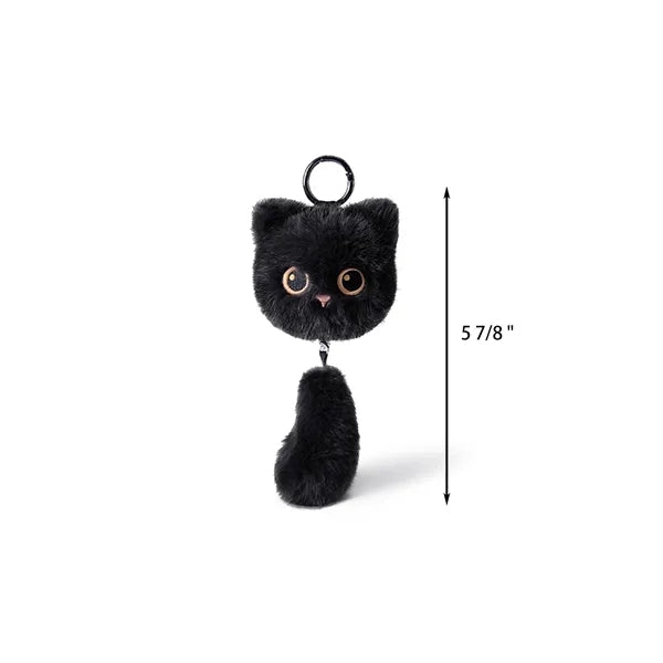 6-Inch Plush Feline Keychain Pendant