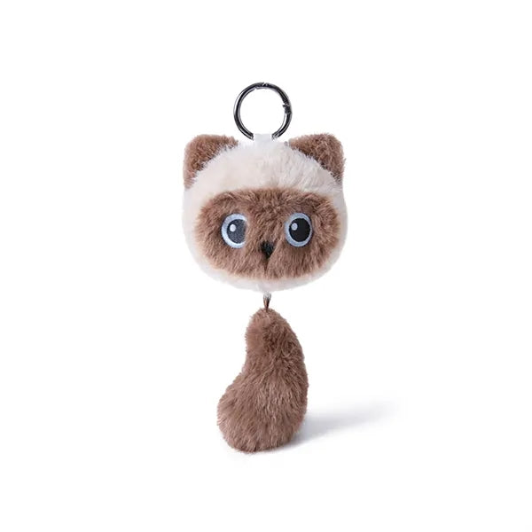 6-Inch Plush Feline Keychain Pendant
