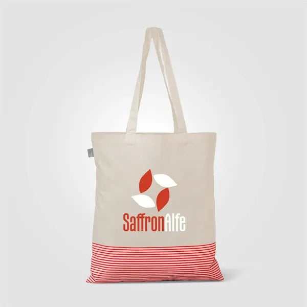 Aro Recycled 5oz Cotton Micro Stripe Tote 9.7L-Heat Transfer