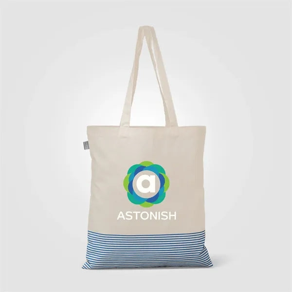 Aro Recycled 5oz Cotton Micro Stripe Tote 9.7L-Heat Transfer