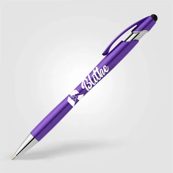 La Jolla Recycled Plastic Metallic Stylus Pen - Silkscreen