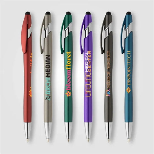 La Jolla Recycled Plastic Metallic Stylus Pen - ColorJet