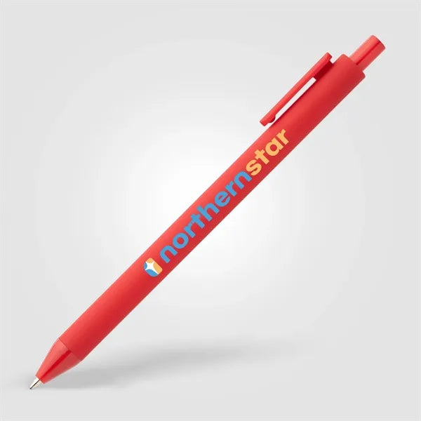 Bloom Recycled Plastic Retractable Soft Touch Pen - ColorJet