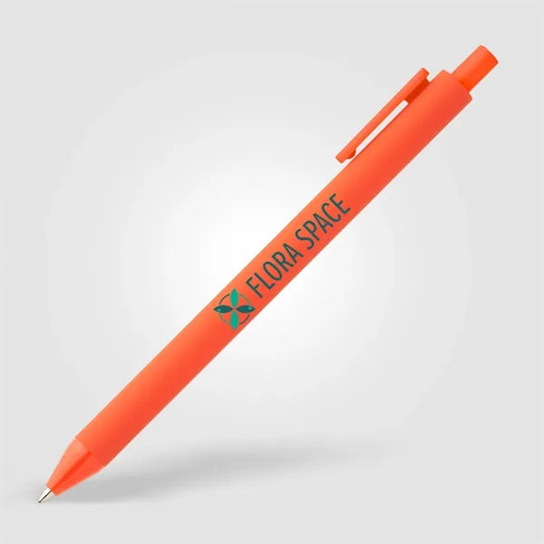 Bloom Recycled Plastic Retractable Soft Touch Pen - ColorJet