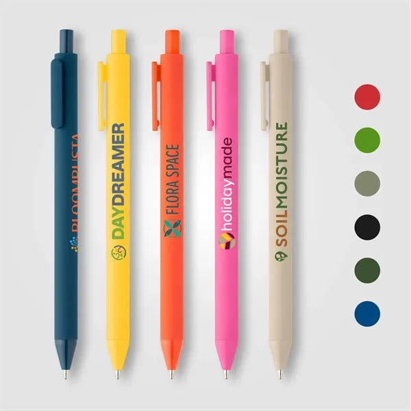 Bloom Recycled Plastic Retractable Soft Touch Pen - ColorJet