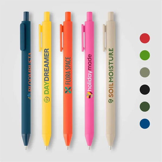 Bloom Recycled Plastic Retractable Soft Touch Pen - ColorJet