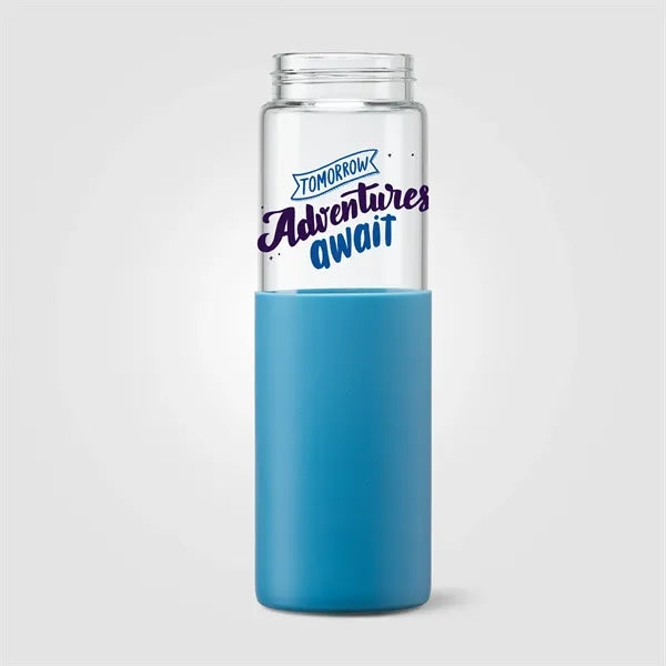 Leeds Glass Silicone Sleeve Straw Bottle - 20 oz.