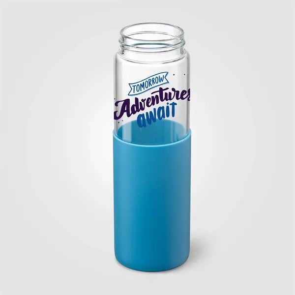Leeds Glass Silicone Sleeve Straw Bottle - 20 oz.
