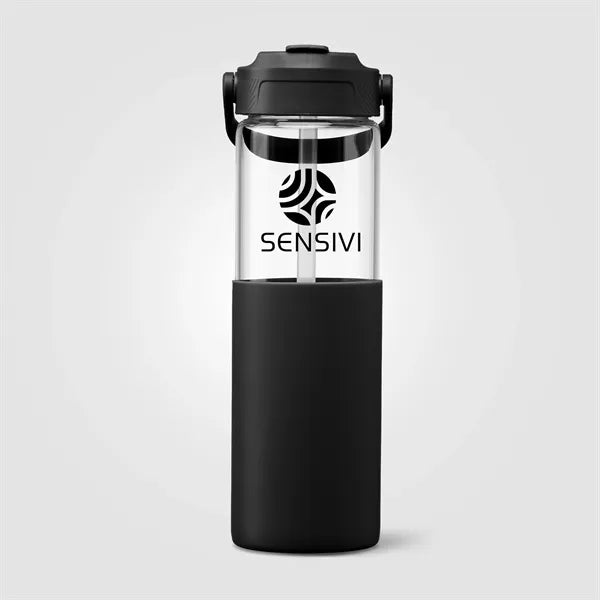 Leeds Glass Silicone Sleeve Straw Bottle - 20 oz.