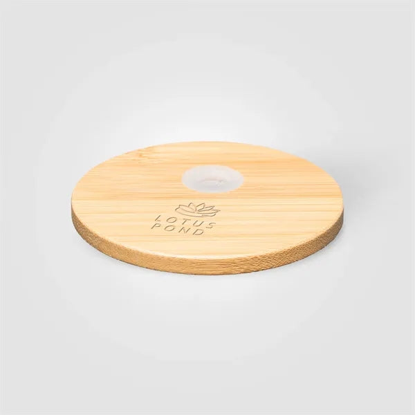 Cadiz Glass Bamboo Lid Tumbler - 17 oz. - Laser