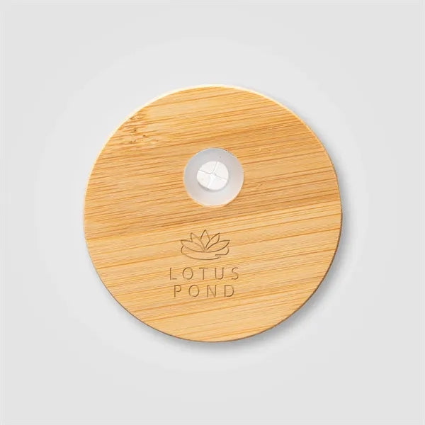 Cadiz Glass Bamboo Lid Tumbler - 17 oz. - Laser