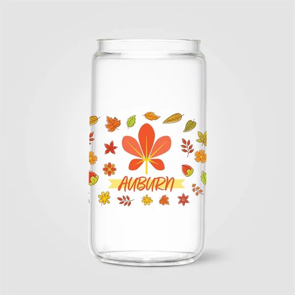 Cadiz Glass Bamboo Lid Tumbler - 17 oz. - Full-Color Inkjet