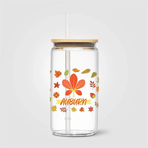Cadiz Glass Bamboo Lid Tumbler - 17 oz. - Full-Color Inkjet