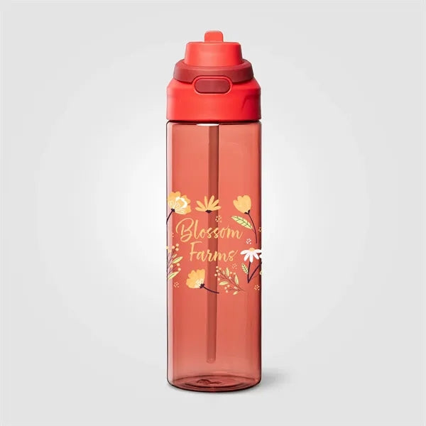Lynk rPET Flip-Straw Single Wall Bottle - 28 oz. - ColorJet