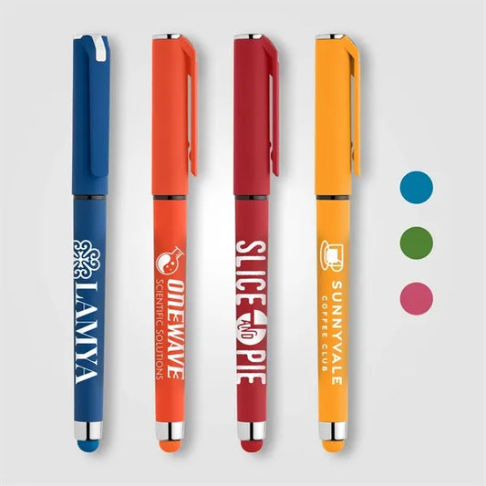 Islander Recycled Plastic Brights Gel Grip Pen - Silkscreen