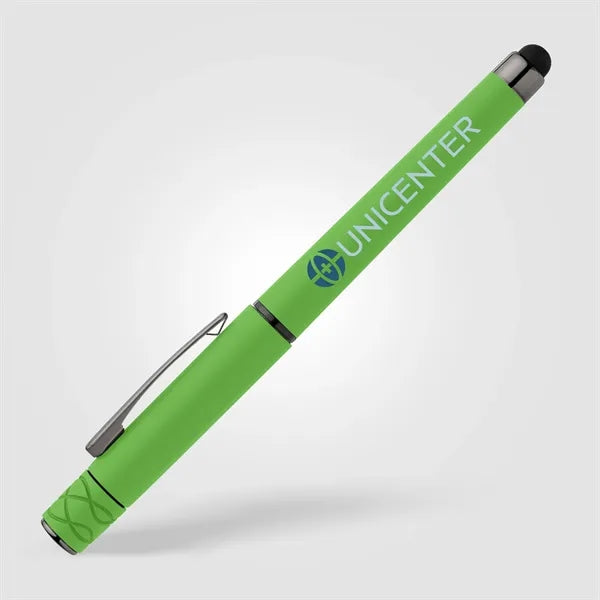 Tavi Recycled Plastic Fidget Spinner Stylus Gel Pen-ColorJet