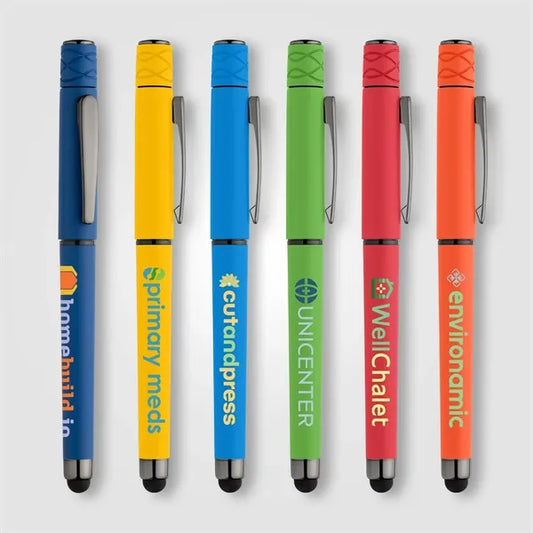 Tavi Recycled Plastic Fidget Spinner Stylus Gel Pen-ColorJet