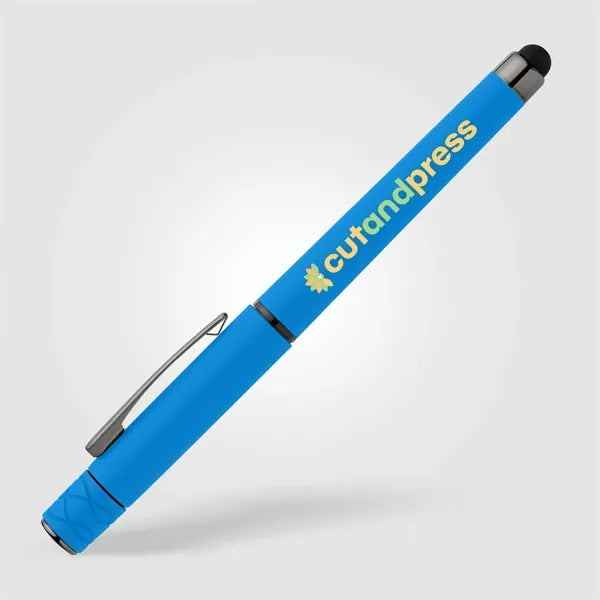 Tavi Recycled Plastic Fidget Spinner Stylus Gel Pen-ColorJet