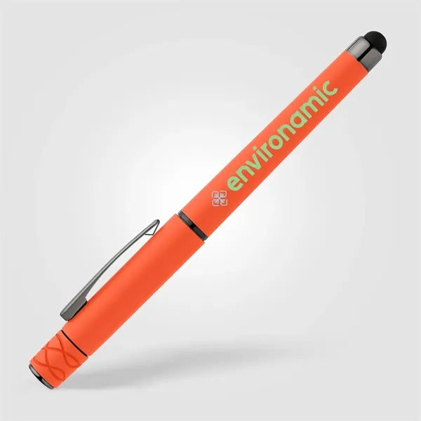Tavi Recycled Plastic Fidget Spinner Stylus Gel Pen-ColorJet