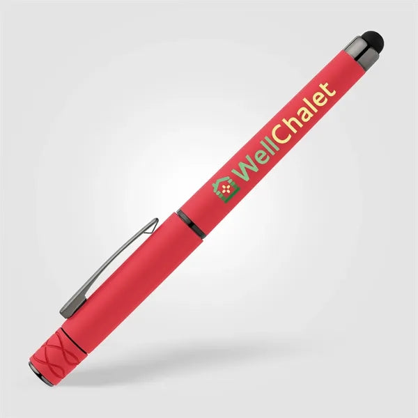 Tavi Recycled Plastic Fidget Spinner Stylus Gel Pen-ColorJet