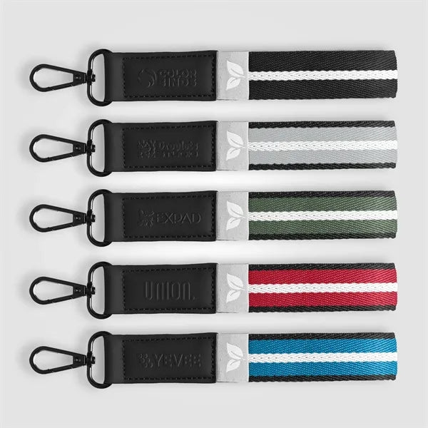 Newport rPET Chevron Snap Keychain 7.5x1in -Deboss