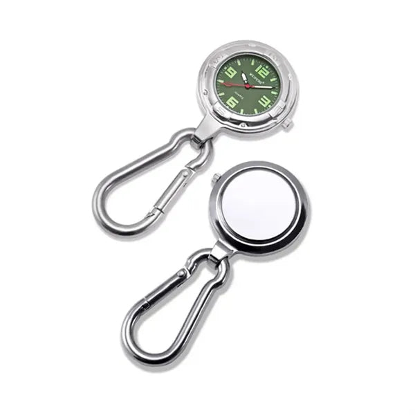 Luminous Outdoor Carabiner Clip Watch Keychain with Compass