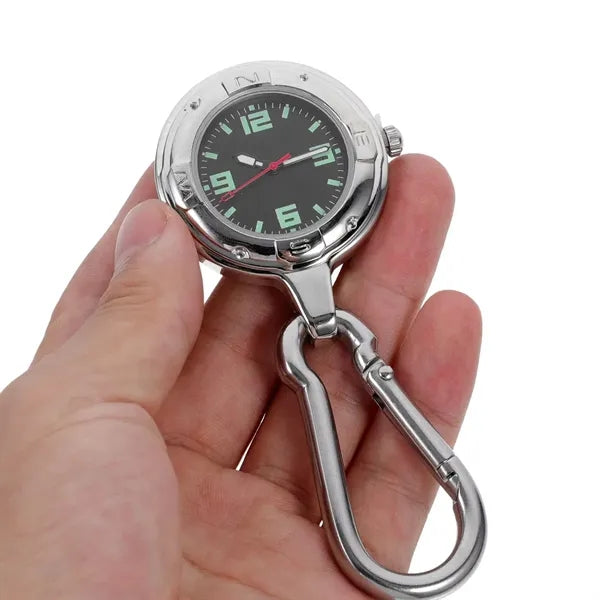 Luminous Outdoor Carabiner Clip Watch Keychain with Compass