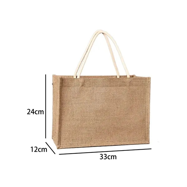 Large Landscape Natural Jute Burlap Tote Bag