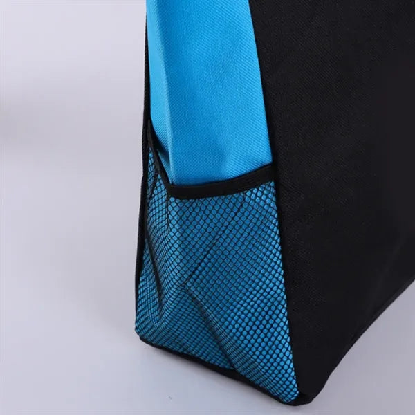 Two-Tone Non-Woven Exhibition Tote Bag With Front Pocket
