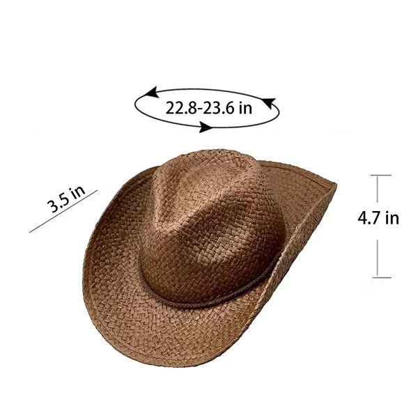 Straw Round Up Cowboy Hat