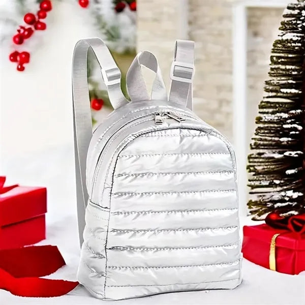 Quilted Puffer Backpack Down Style Daypack