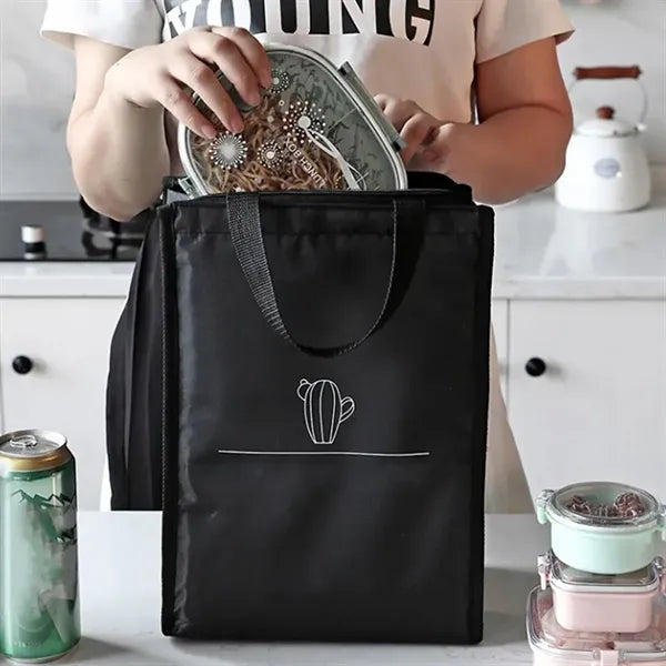 Minimalist Waterproof Oxford Cloth Insulated Lunch Tote Bag