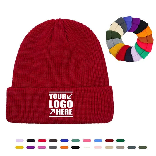 Classic Double Layer Knit Beanie Hat