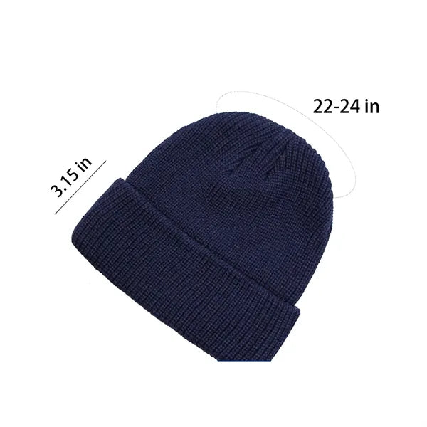 Classic Double Layer Knit Beanie Hat