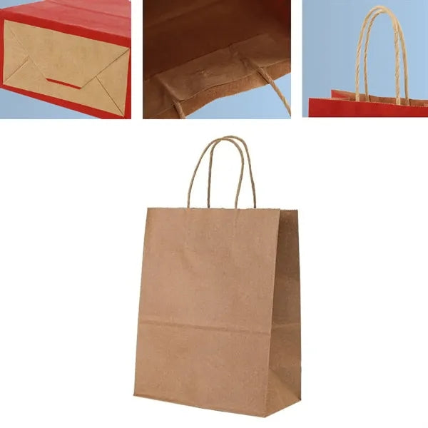 Kraft Paper Shopping Bag With Natural Twisted Handles
