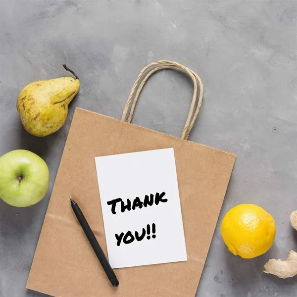 Kraft Paper Shopping Bag With Natural Twisted Handles