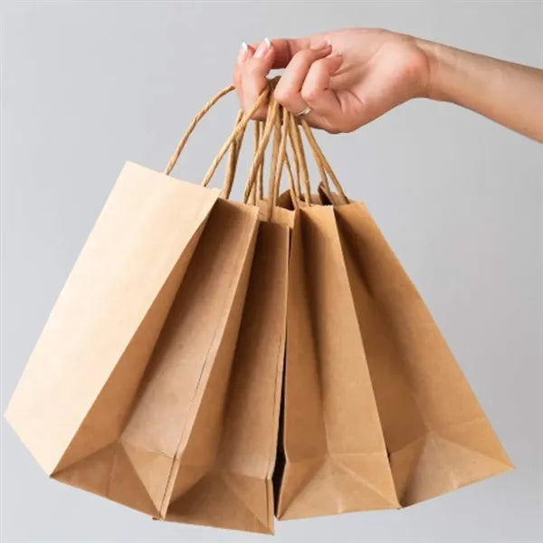 Kraft Paper Shopping Bag With Natural Twisted Handles