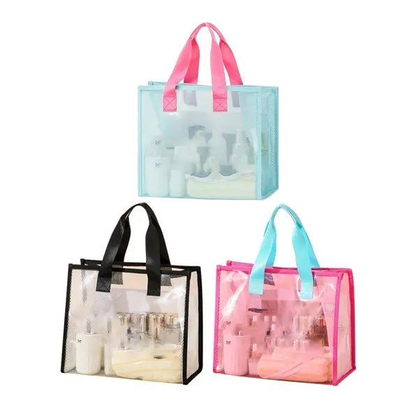 Clear PVC Waterproof Travel Cosmetic Toiletry Beach Tote Bag