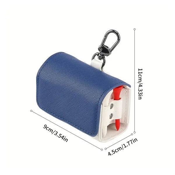 Durable PU Leather Golf Ball Pouch Clip-On Waist Bag Carrier