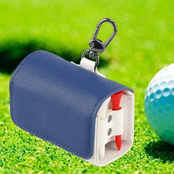 Durable PU Leather Golf Ball Pouch Clip-On Waist Bag Carrier