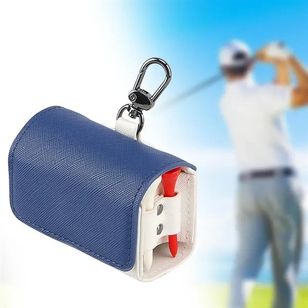 Durable PU Leather Golf Ball Pouch Clip-On Waist Bag Carrier