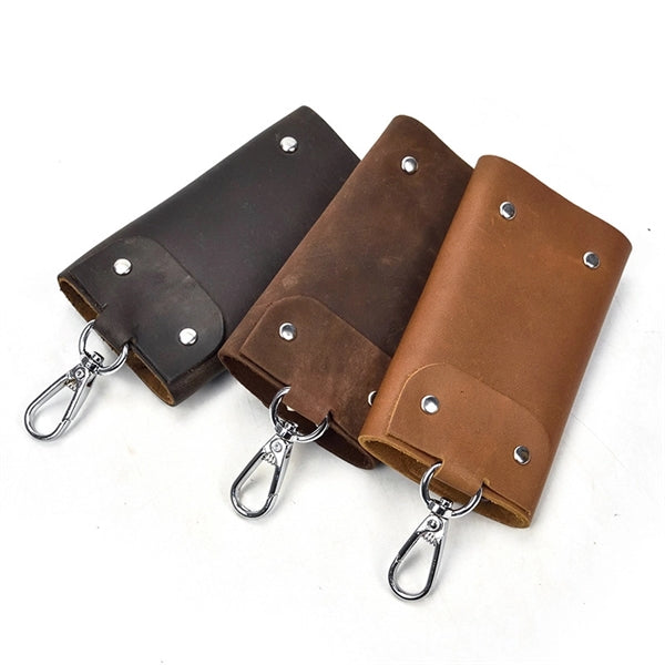 Genuine Crazy Horse Leatehr Key Wallet Case Holder