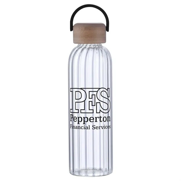 Eos 21 oz Glass Bottle w/ Bamboo Lid