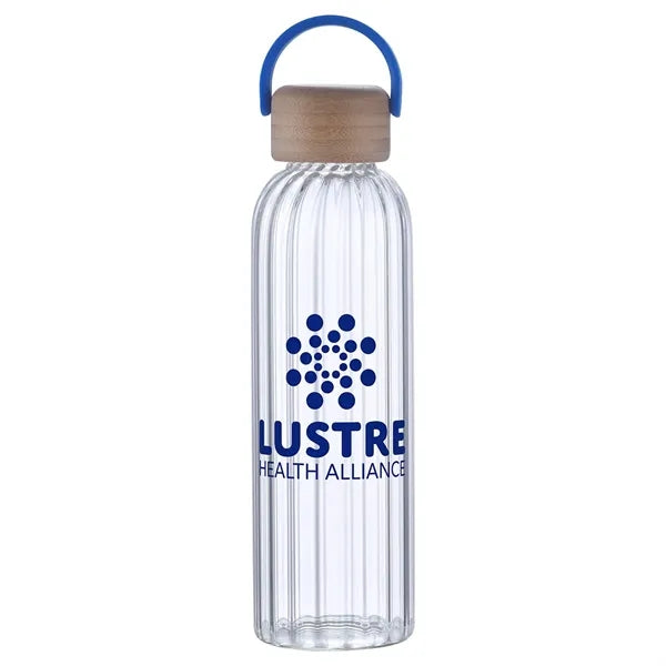 Eos 21 oz Glass Bottle w/ Bamboo Lid
