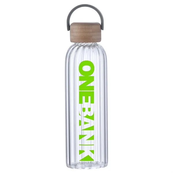 Eos 21 oz Glass Bottle w/ Bamboo Lid