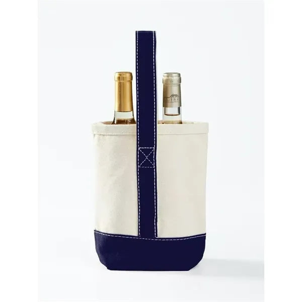 Two bottle cotton canvas wine tote