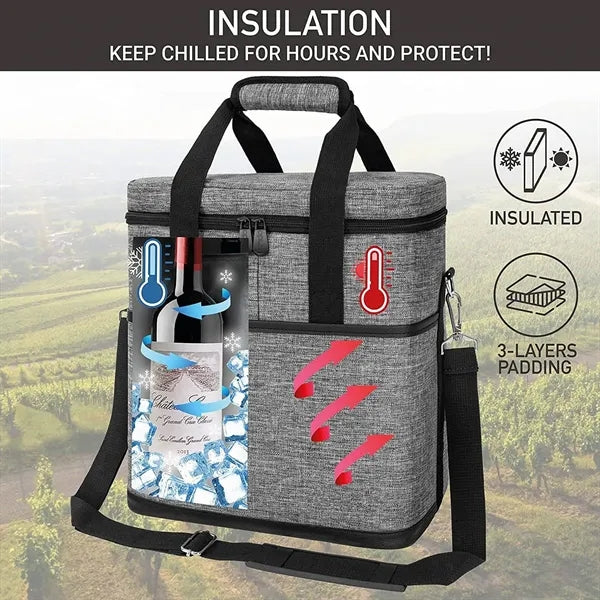 6 Wine Bottle Carrier Tote-Insulated Padded