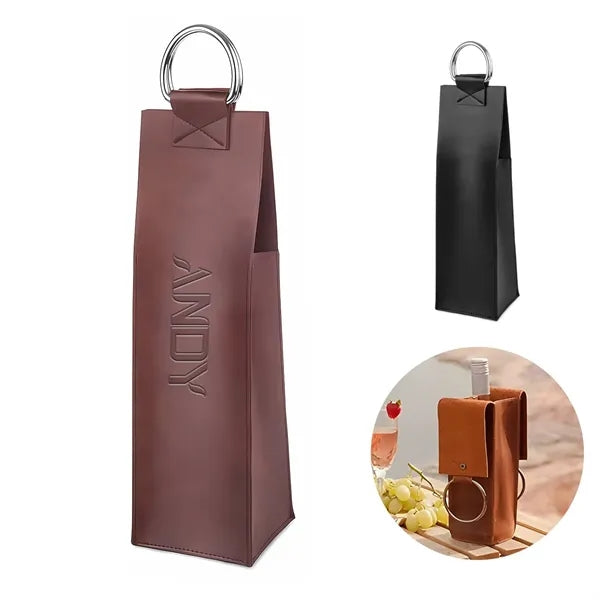 Leather 1-Bottle Wine Tote