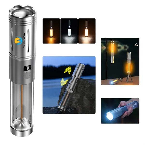 Zoomable Rechargeable LED Flashlights with Digital Display